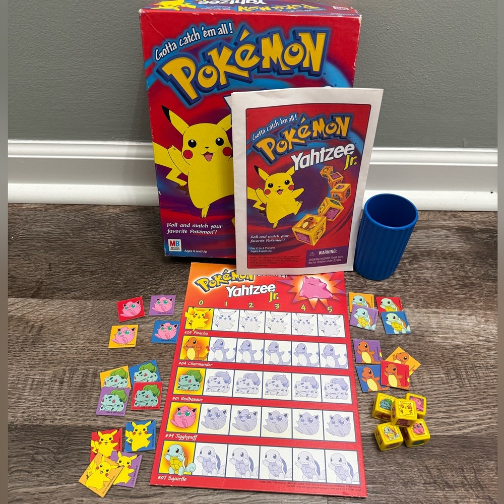 Vintage Pokemon Yahtzee Jr. Game Set